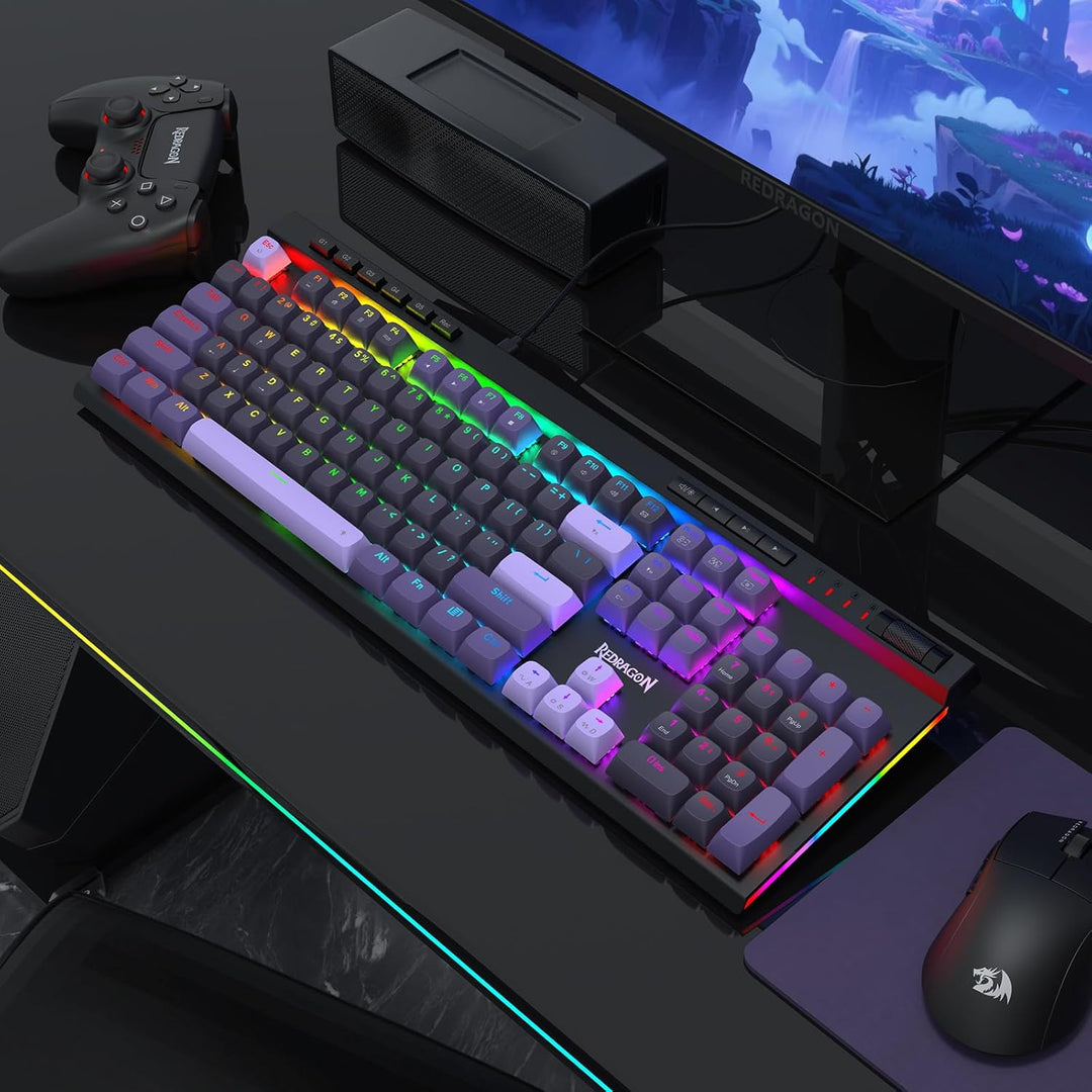 Redragon K580 HE - Teclado para juegos de disparo rápido, 100% 104...