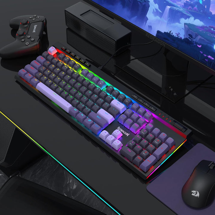 Redragon K580 HE - Teclado para juegos de disparo rápido, 100% 104...