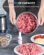 LINKChef Procesador de alimentos, Picador eléctrico de alimentos de 6 tazas