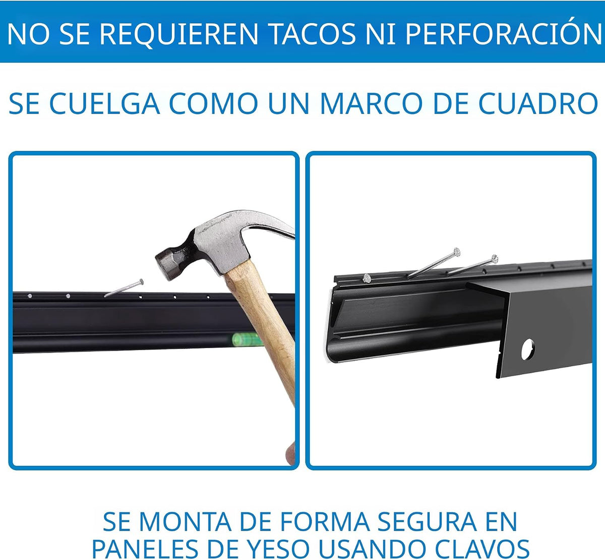 Soporte de pared para TV sin tacos para pantallas de 13 a 55 pulgadas, sin necesidad de tacos, con nivel de burbuja mejorado, VESA máx. 400 x 400 mm, hasta 45,36 kg, ajuste universal para