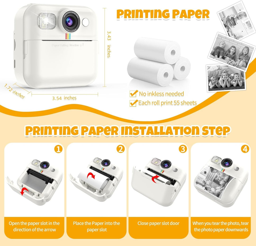 Cámara digital para niños con impresión instantánea, regalo de cump...