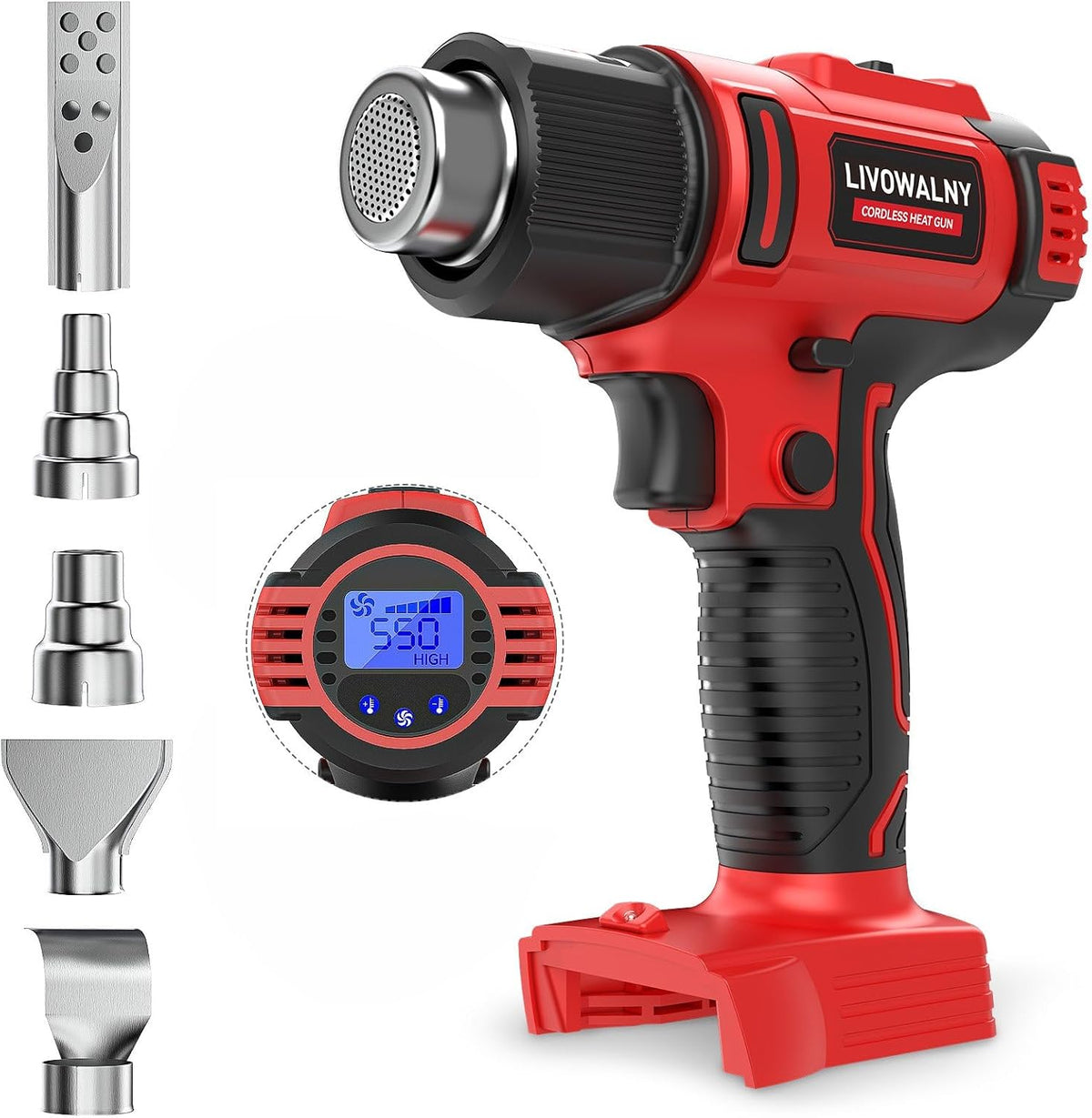 Pistola de calor compatible con batería Milwaukee de 18 V (solo herramienta