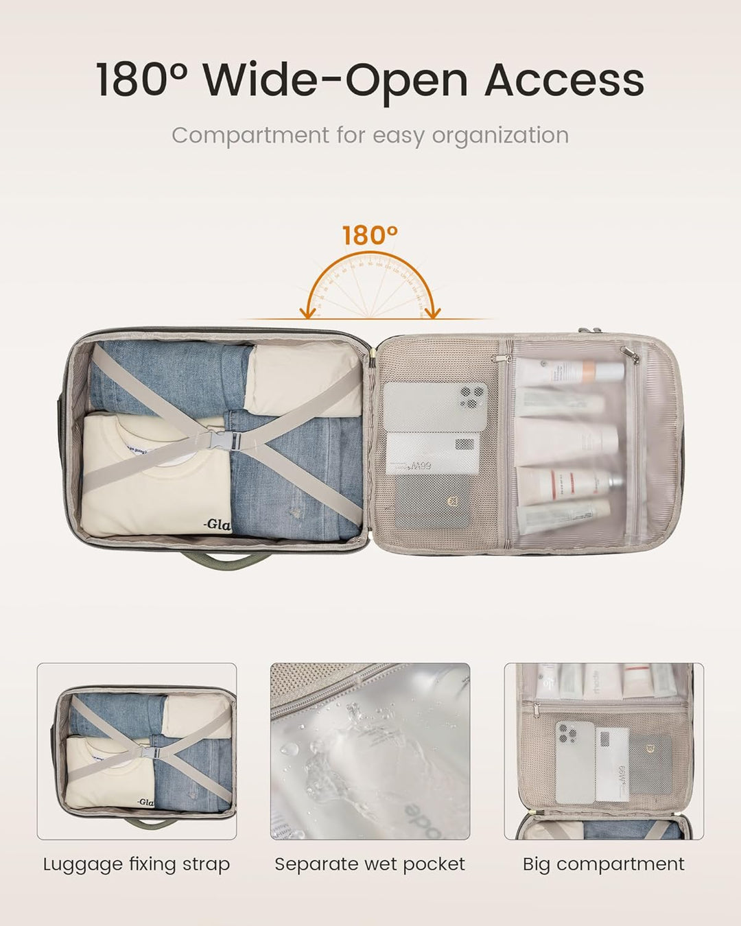 LOVEVOOK Mochila de viaje de 50 litros para mujeres y hombres, equi...