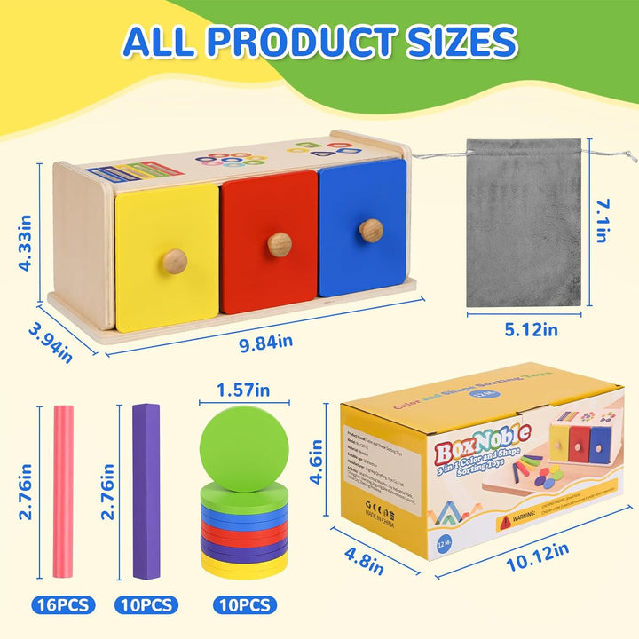 Juguetes Montessori de madera para niños de más de 1 año, habilidad...