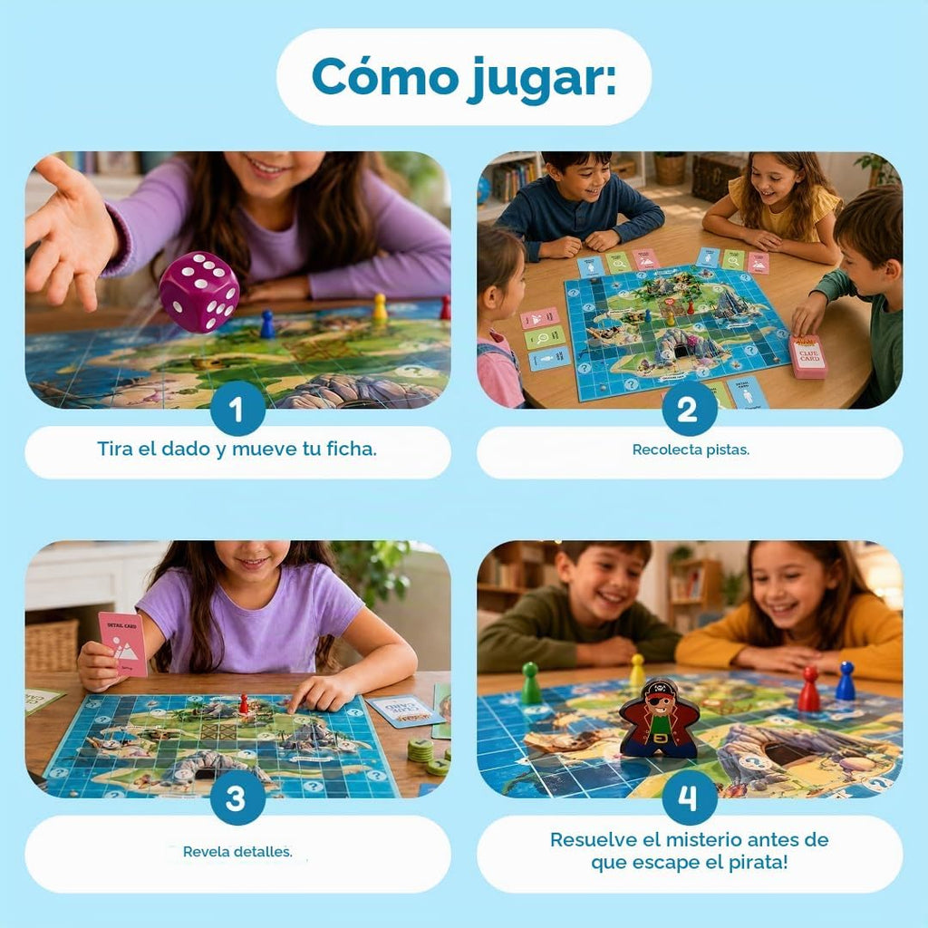 The Fidget Game Pirate Island, juego de mesa de comprensión de lectura para