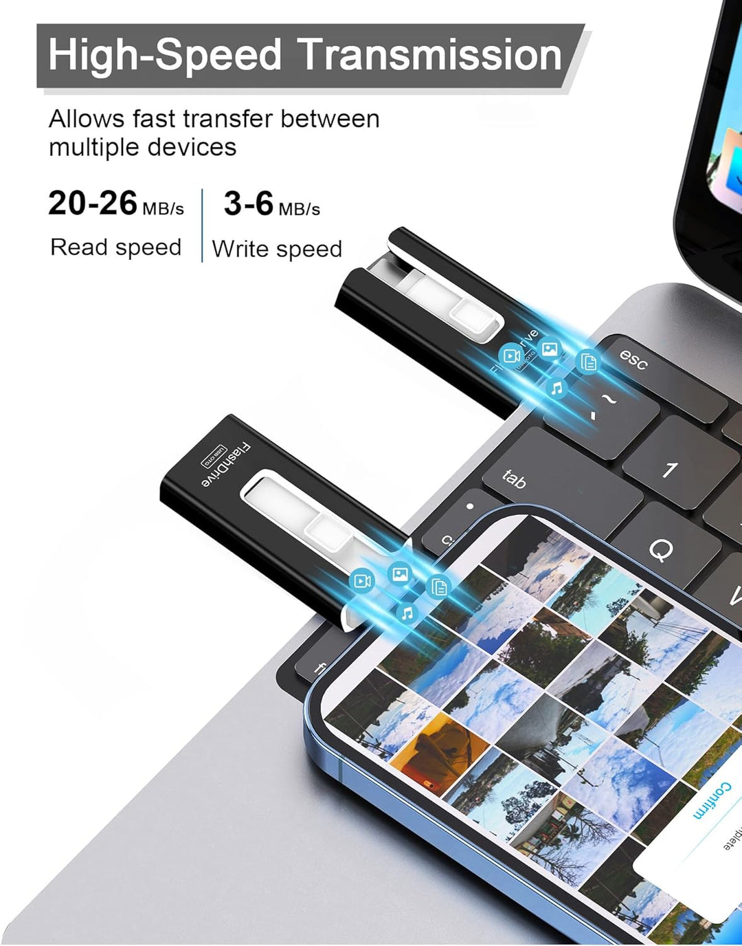 Unidad flash USB de 512 GB, Photo Stick memoria para almacenamiento...