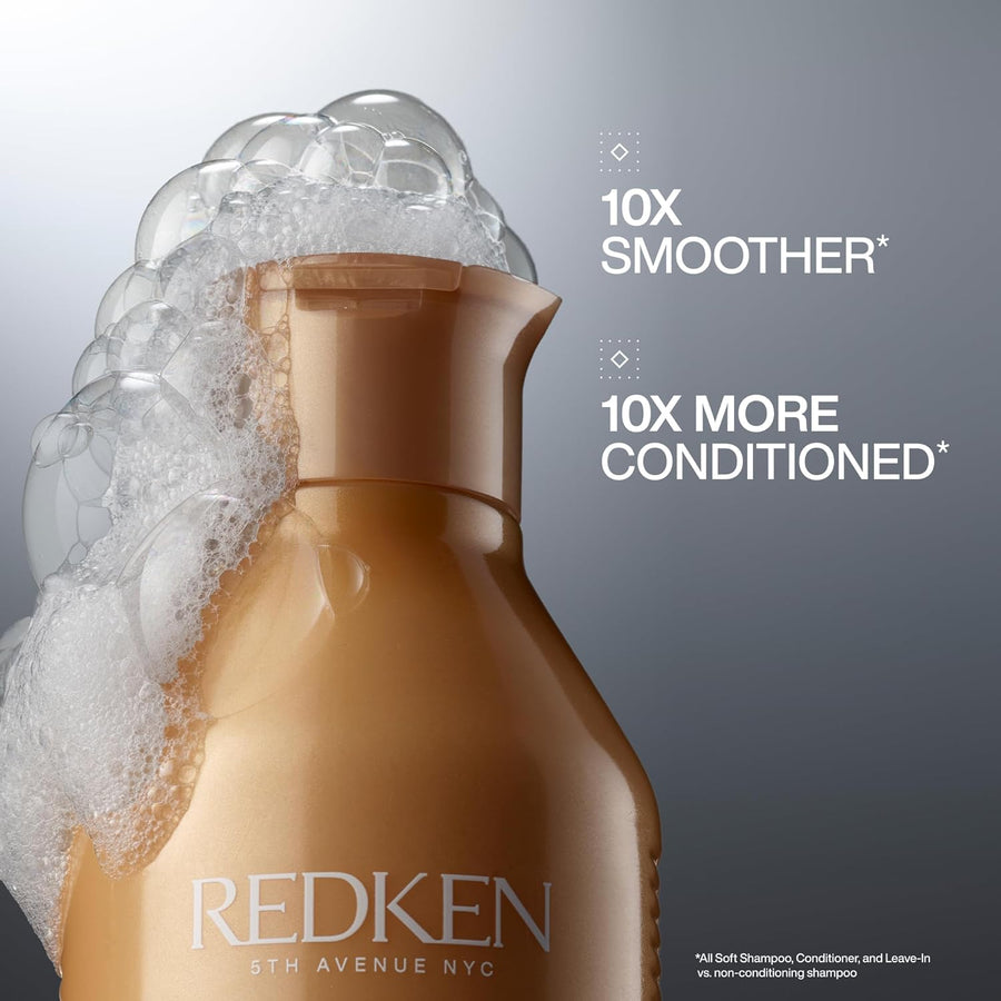 Redken All Soft Shampoo - Hidrata y nutre el cabello seco y quebrad...