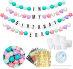 Kpop - Decoración de fiesta temática de bricolaje, kit de Navidad, pulsera de la amistad gigante de Navidad, guirnalda con letras bola Heopeis pulsera de amistad personalizable para decoración de boda