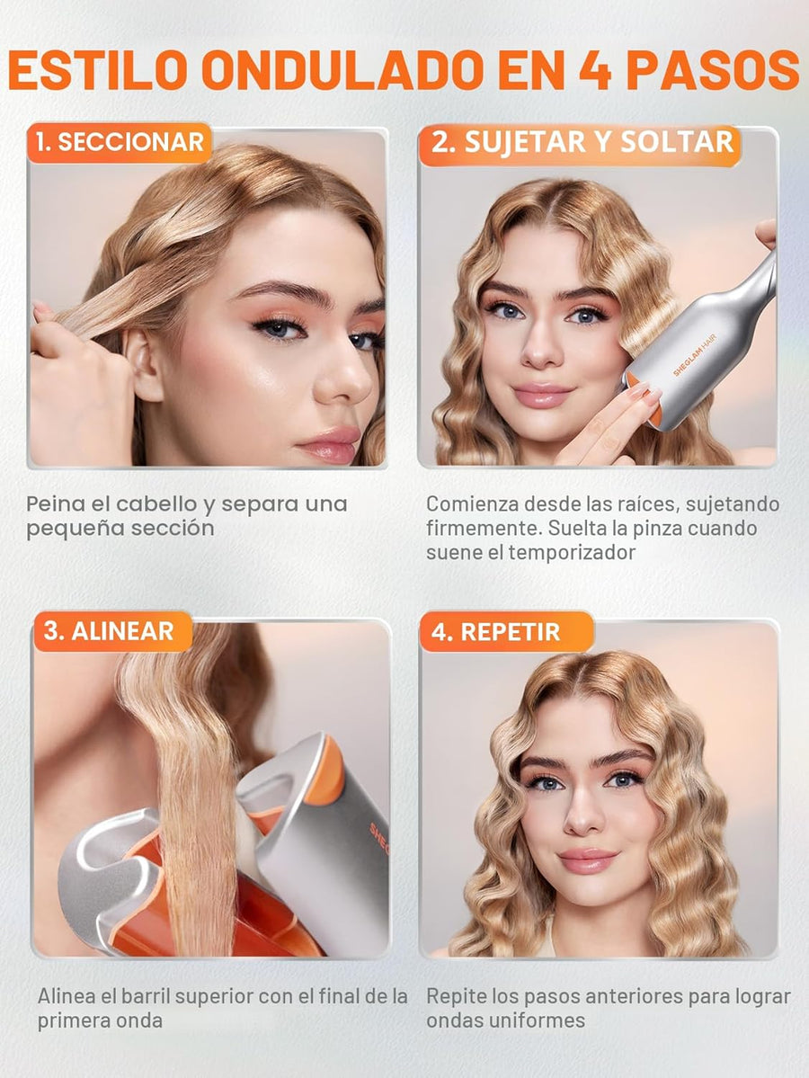 SHEGLAM Hair Beach Babe - Ondulador de pelo de 2 barriles de 1 pulg...