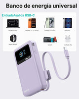 MOKiN Banco de energía 3 en 1, cargador portátil de 10000 mAh 40 W...