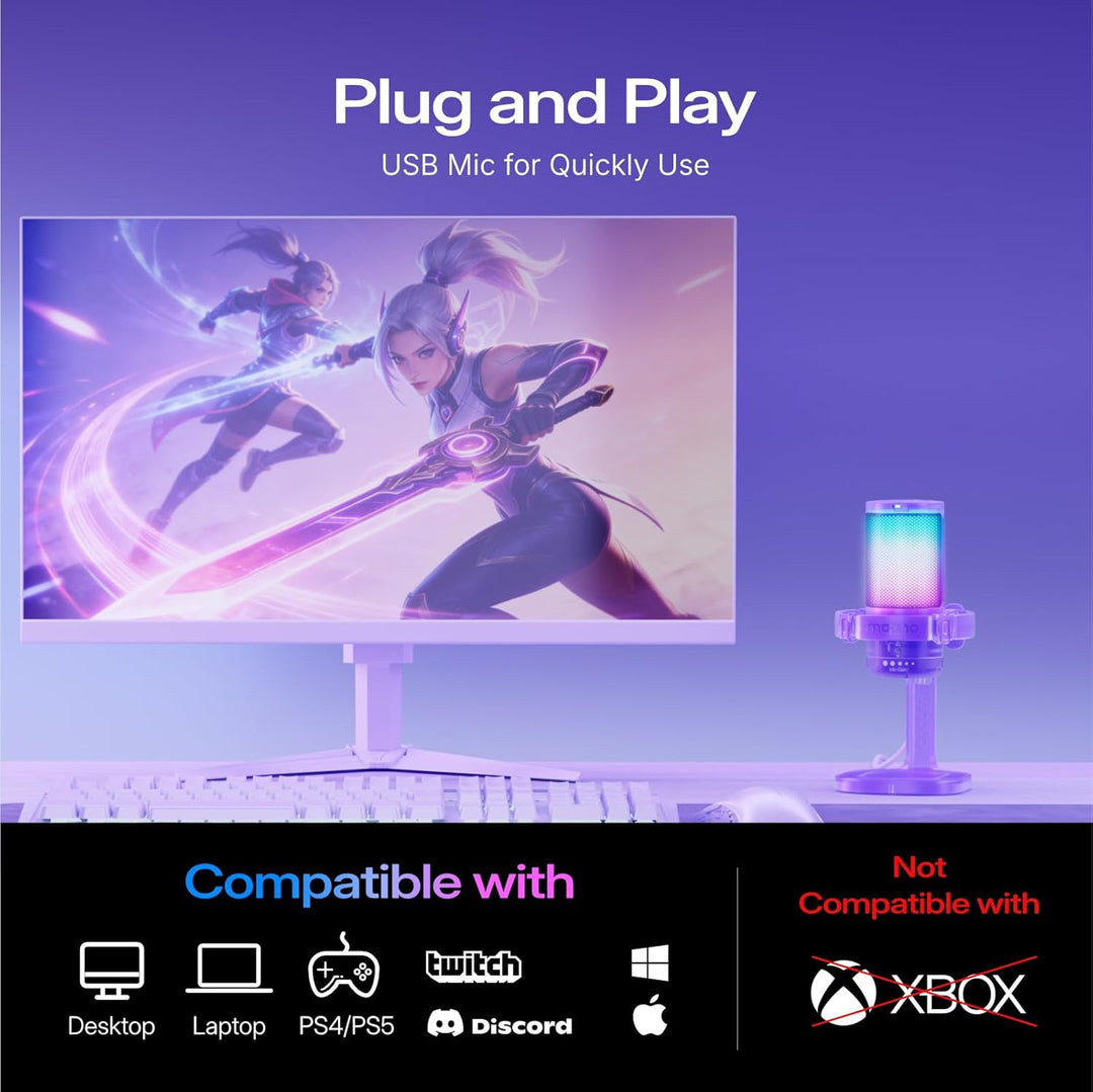 MAONO Micrófono para Juegos con Cancelación de Ruido, Micrófono de...