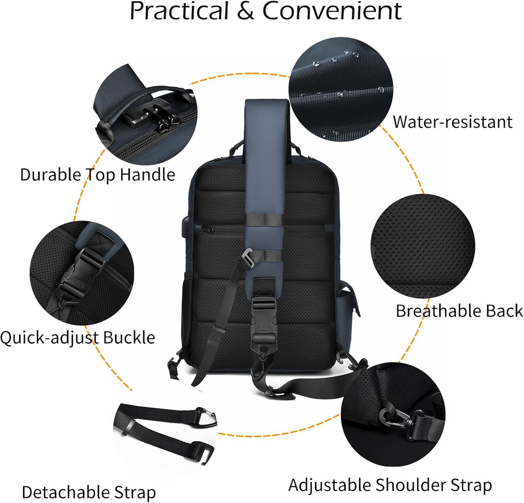 Bolsa de mensajero resistente al agua para hombre: resistente a la lluvia ligera de 10 minutos