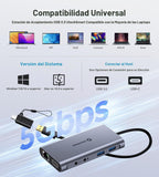 UtechSmart Estación de acoplamiento USB, 11 en 1 USB C Dock Triple Display