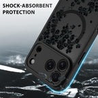 OOK Funda para iPhone 18 Pro de 6.3 pulgadas con flores florales negras
