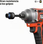 Klein Tools 65500KNECT KNECT Juego de llaves de impacto, juego de llaves de paso SAE y métrico, ratilla de 90 dientes, estuche MODbox, SAE, métrico, mango de destornillador, brocas, 39 piezas