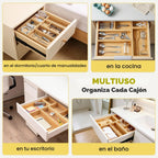 lilLittle Organizador de cajones de bambú, juego de 5 organizadores de
