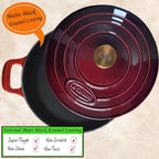 La Cuisine - Sartén de hierro fundido esmaltado, horno holandés poco profundo con perilla dorada para tapa interna esmalte negro mate, 3.75 cuartos de galón de 11 pulgadas de diámetro, apto para horno 550°F/528.8 °F, arándano