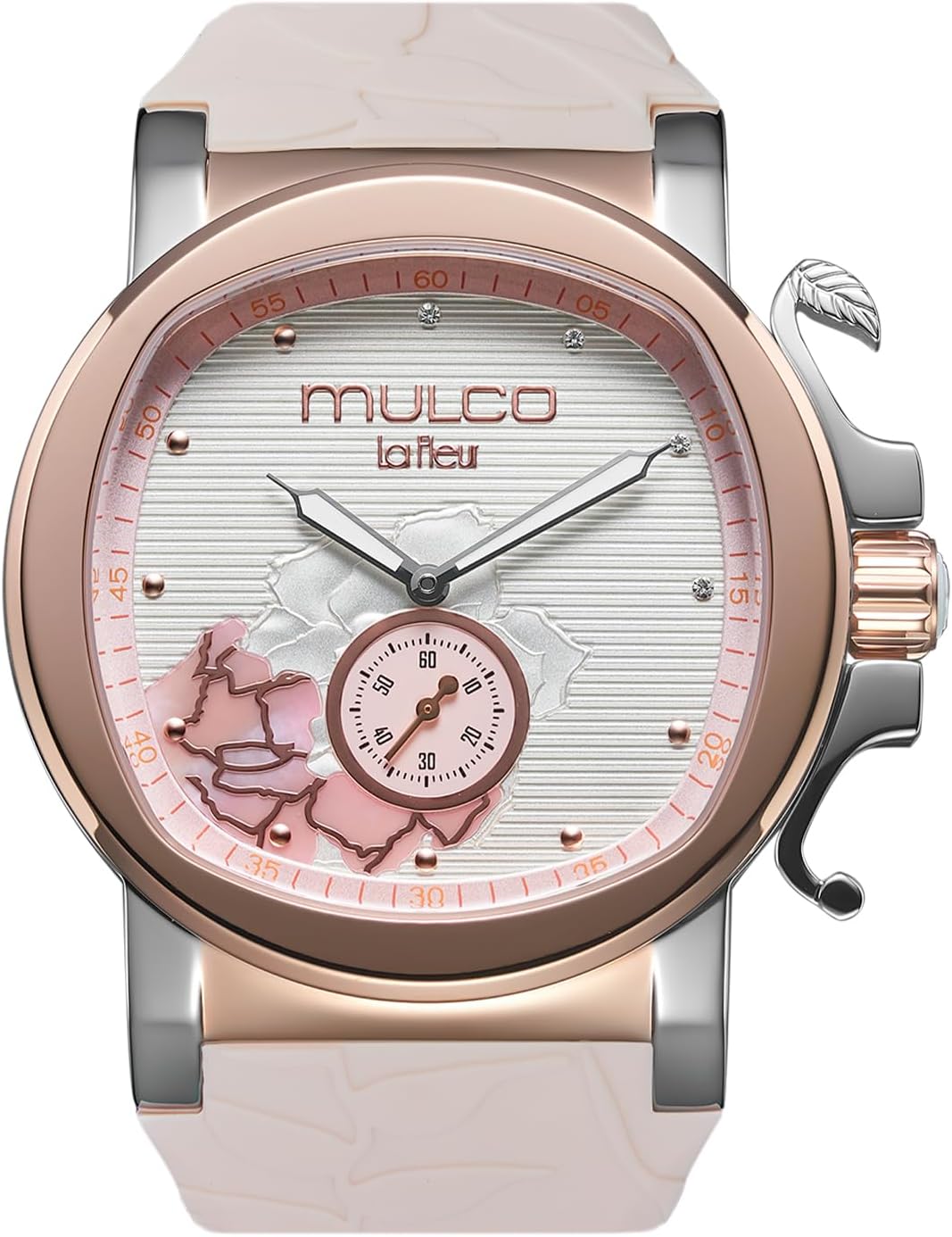Reloj de lujo impermeable MULCO para mujer - Rose Gold, acero inoxidable, analógico