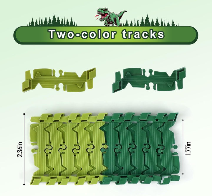 ToyFuntasy Kit de Expansión de Pista Flexible de Dinosaurios de 96...