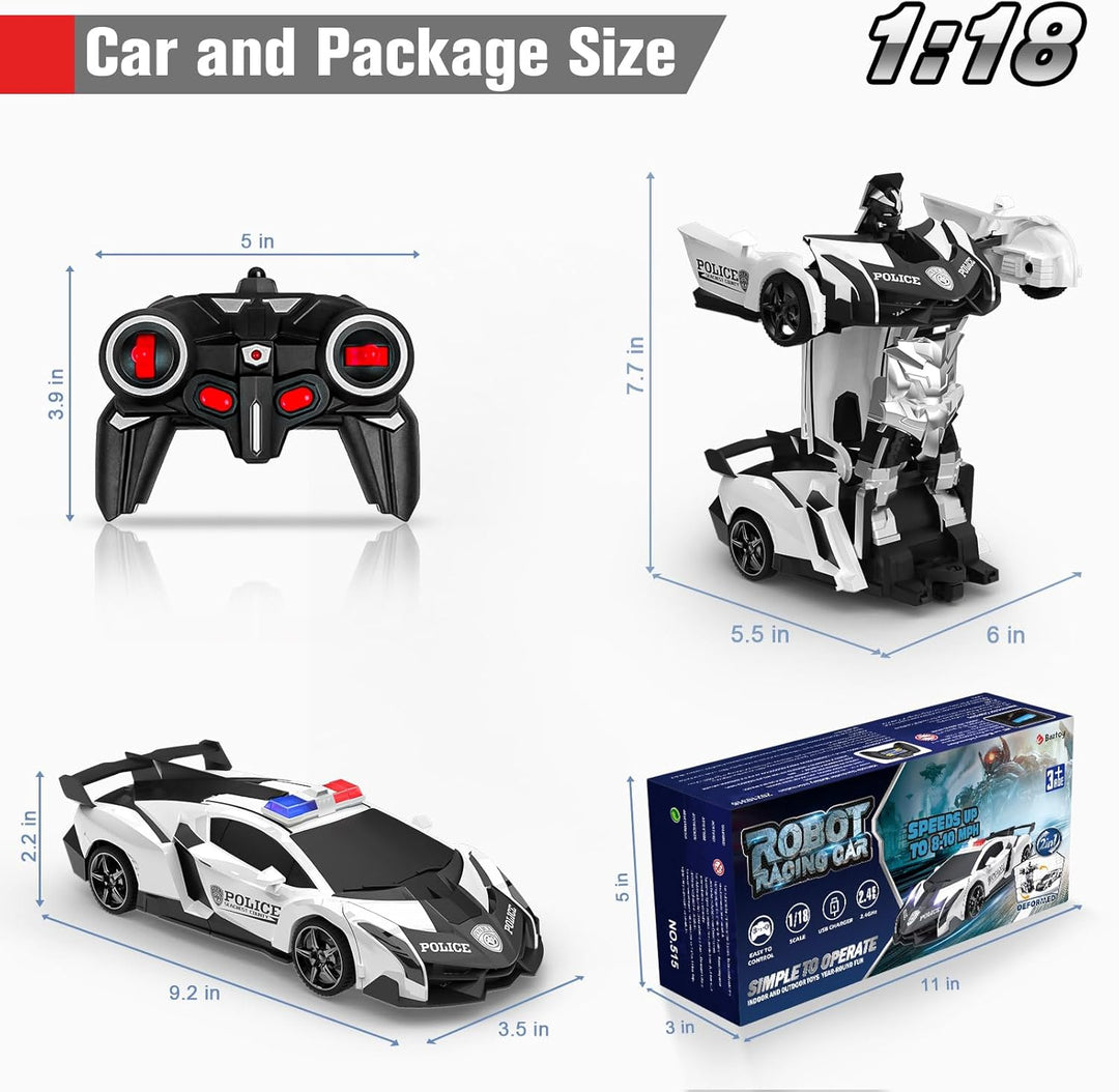 BLUEJAY Transform RC Cars para niños de 4-7 y 8-12 años, auto a con...