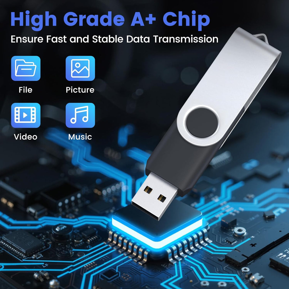 ABLAZE Unidad flash de 1 GB, paquete de 10 unidades, memoria USB 2....