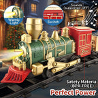 Juego de tren eléctrico para niños de 4 a 8 años, tren de juguete completo con luces y sonidos, juguetes de tren con autos y pistas para Navidad y juego durante todo el año