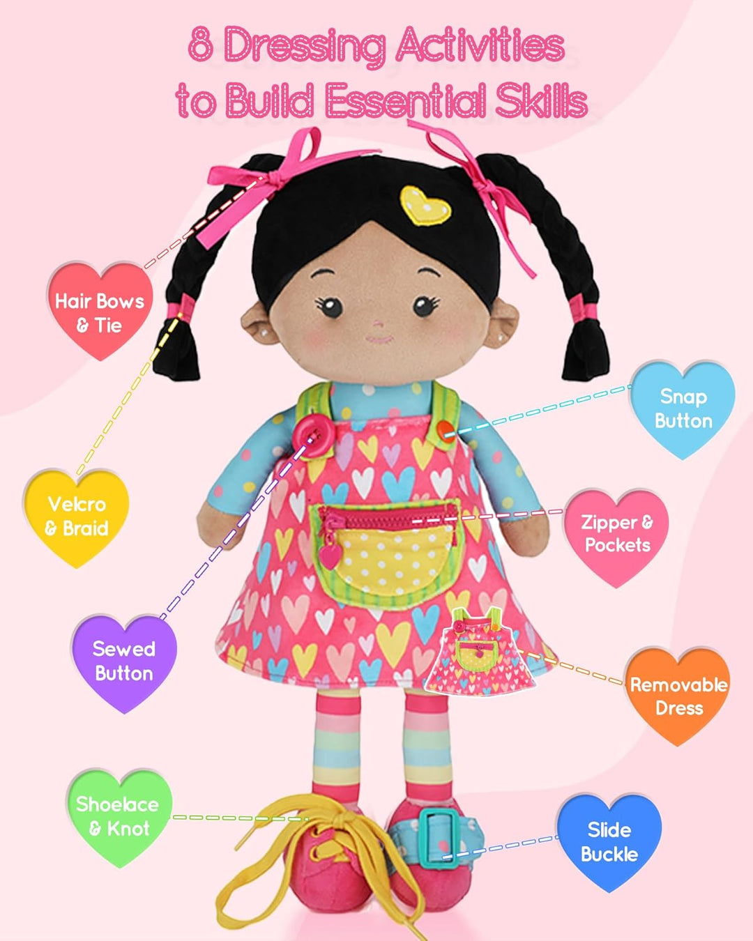 LeyaDoll Soft Bady - Muñeca de bebé suave y educativa (16 pulgadas)...