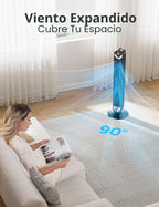 DREO Ventilador de torre para dormitorio, velocidad de CC mejorada...