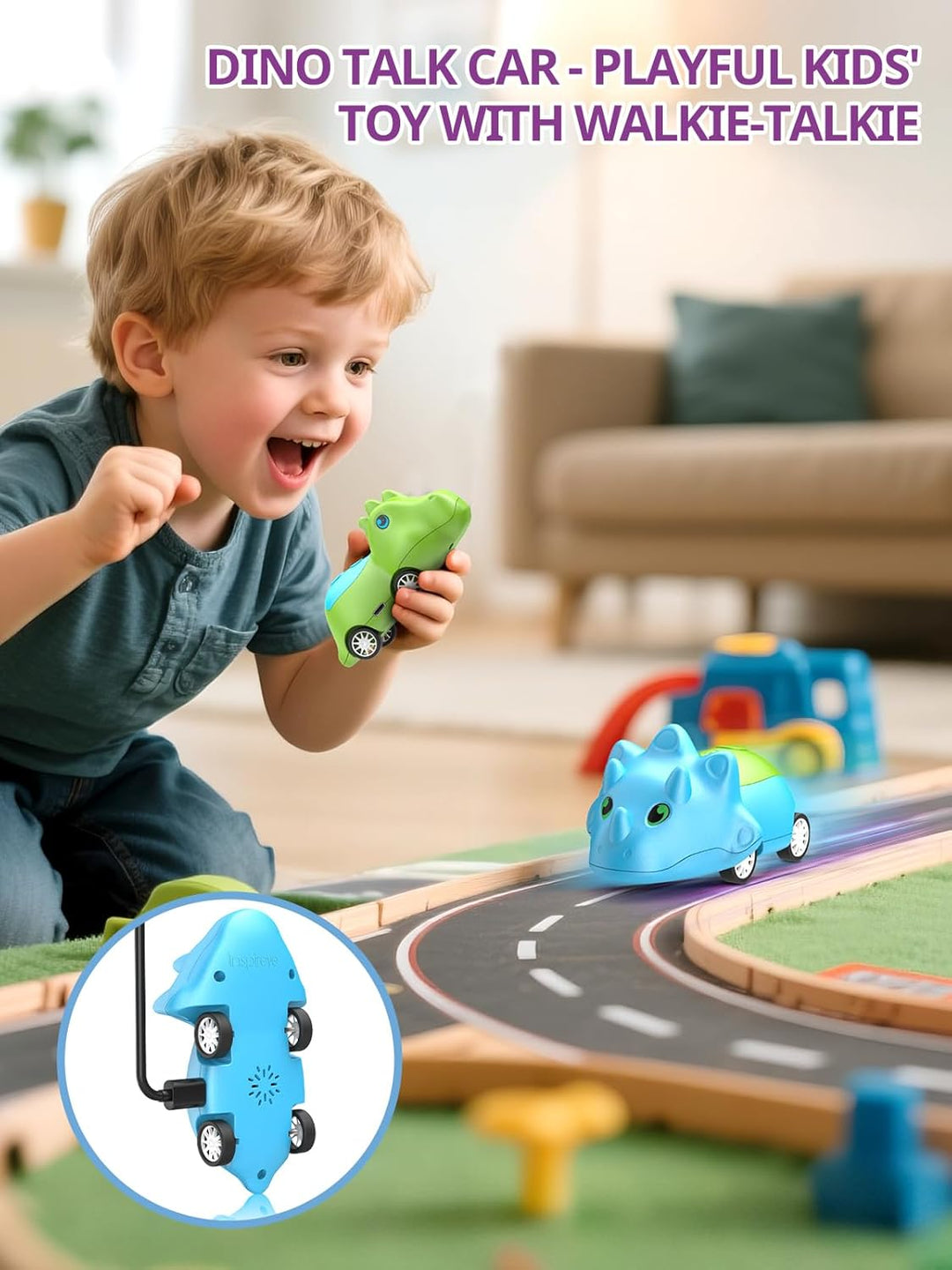 Inspireyes Walkie Talkies de dinosaurio para niños, paquete de 2, j...