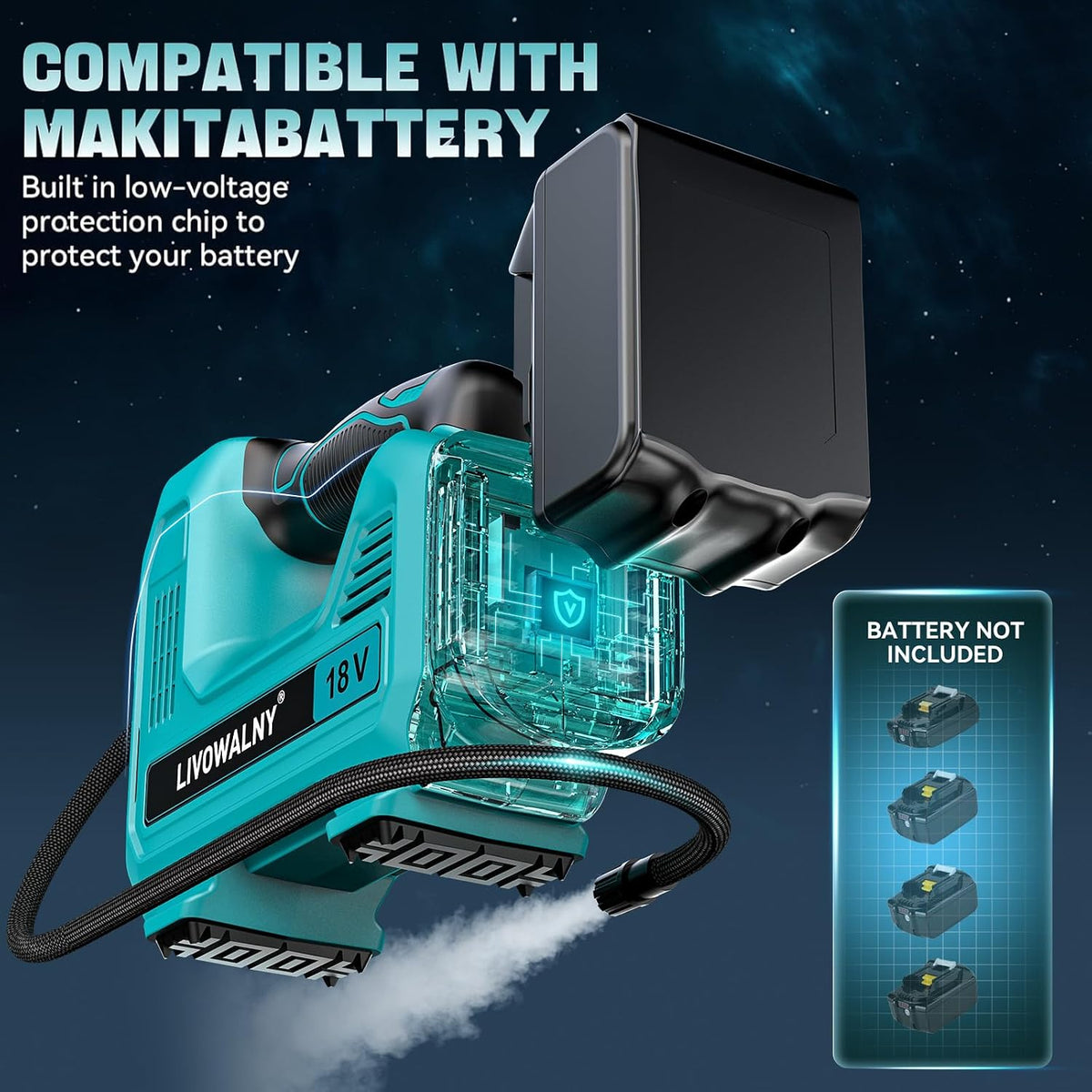 Inflador de Neumáticos Inalámbrico Compresor de Aire Compatible con...