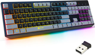 Teclado inalámbrico KLIM Chroma \u2013 RGB retroiluminado para jueg...