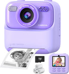 Cámaras digitales instantáneas para niños y niñas, cámara digital selfie HD de doble lente 1080P con papel de impresión y tarjeta TF, regalos de cumpleaños de Navidad, juguetes para niños pequeños y