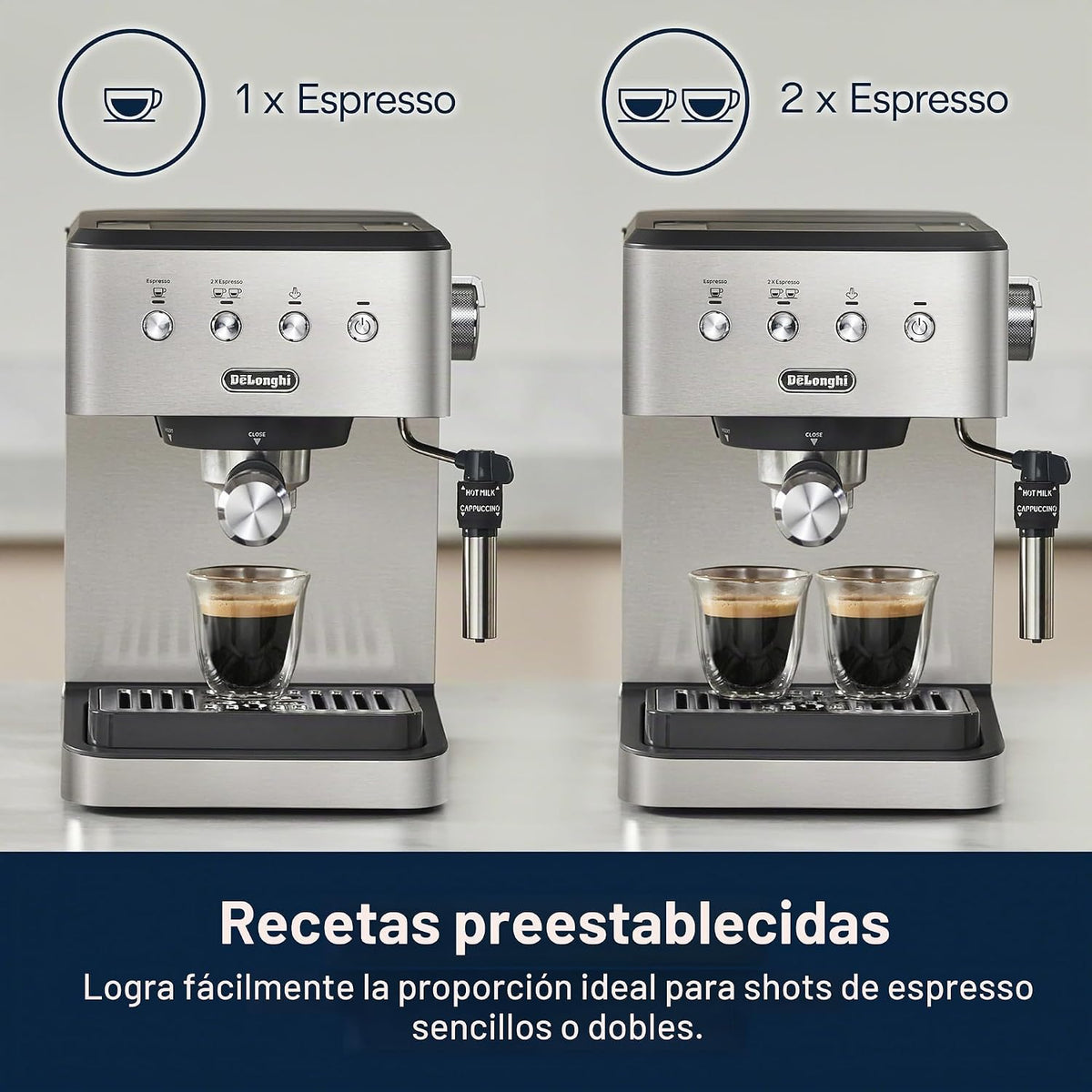 De'Longhi Máquina de café espresso Classic Signature, espumador de leche
