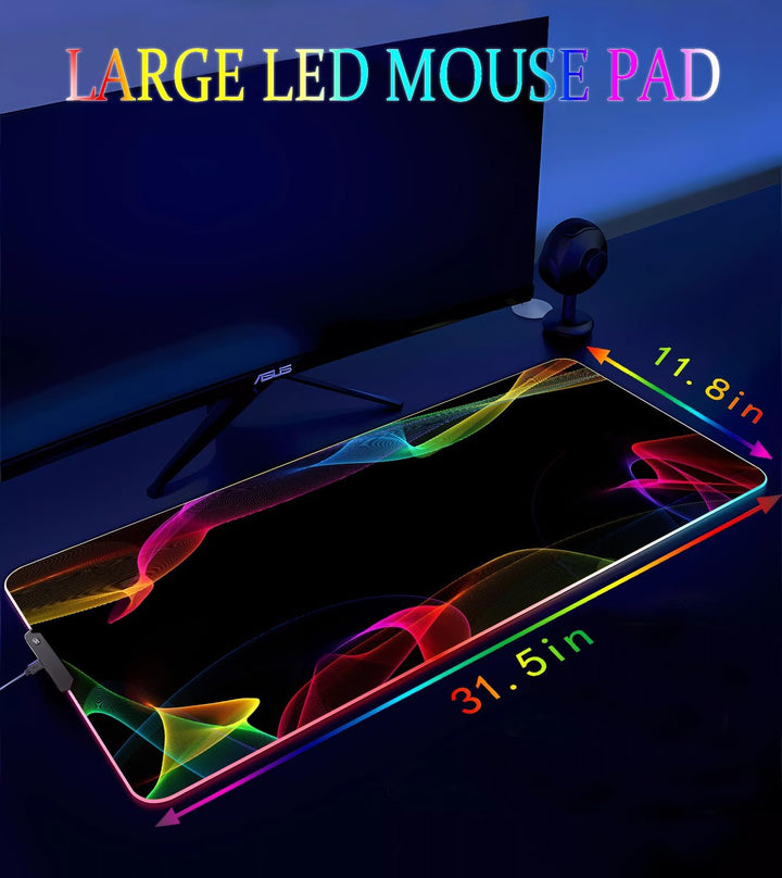 Armanza Alfombrilla de ratón RGB para juegos, alfombrilla grande co...