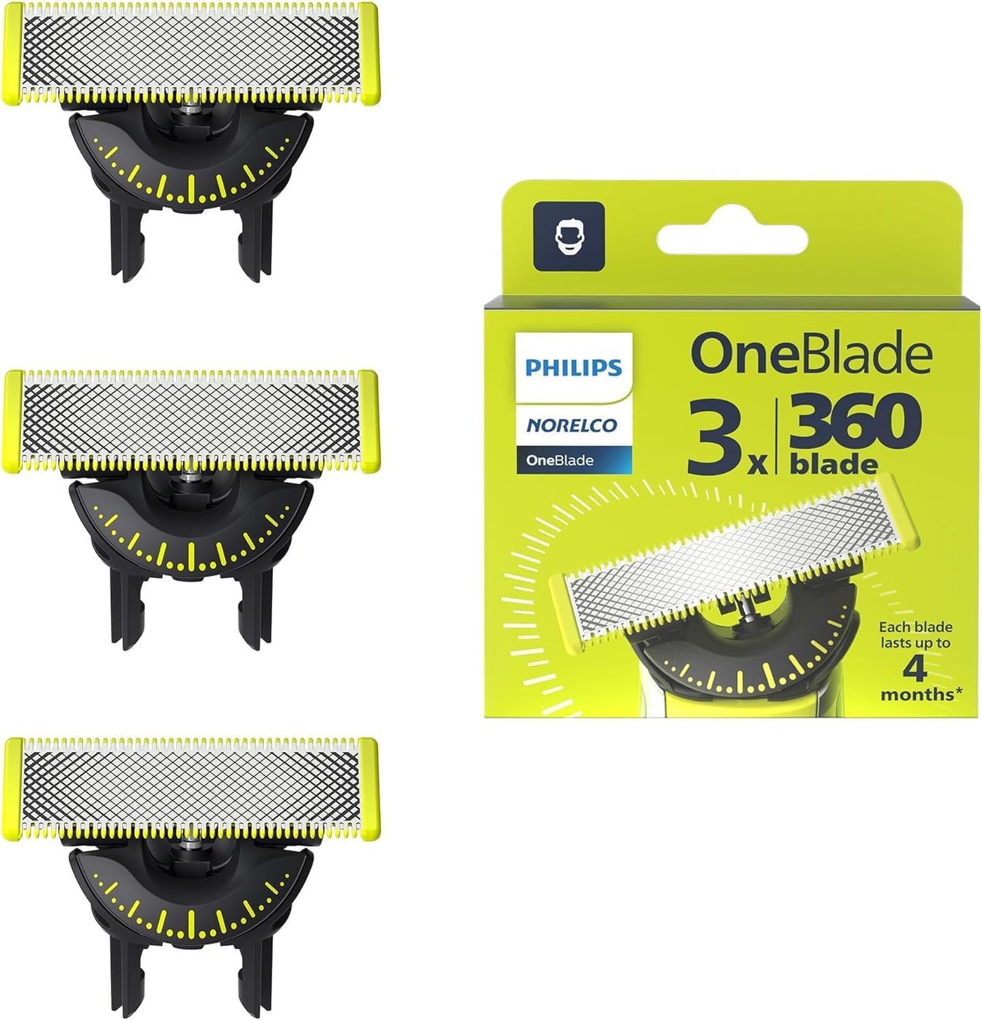 Philips Hoja flexible OneBlade 360, paquete de 3