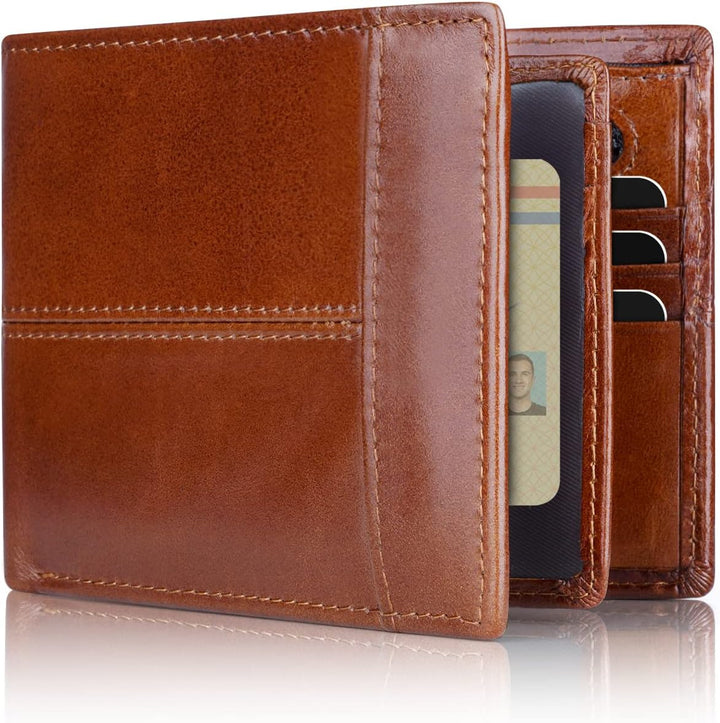 Swallowmall Billetera para hombre con bloqueo Rfid de cuero genuino...