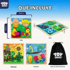 TOY Life Juguetes de ciclo de vida para niños, rompecabezas de madera para niños pequeños de 2 a 4 años, 4 piezas grandes, rompecabezas de animales para niños pequeños de 1 a 3, juguetes Montessori para niños de 1, 2, 3 años, juguete educativo para bebés