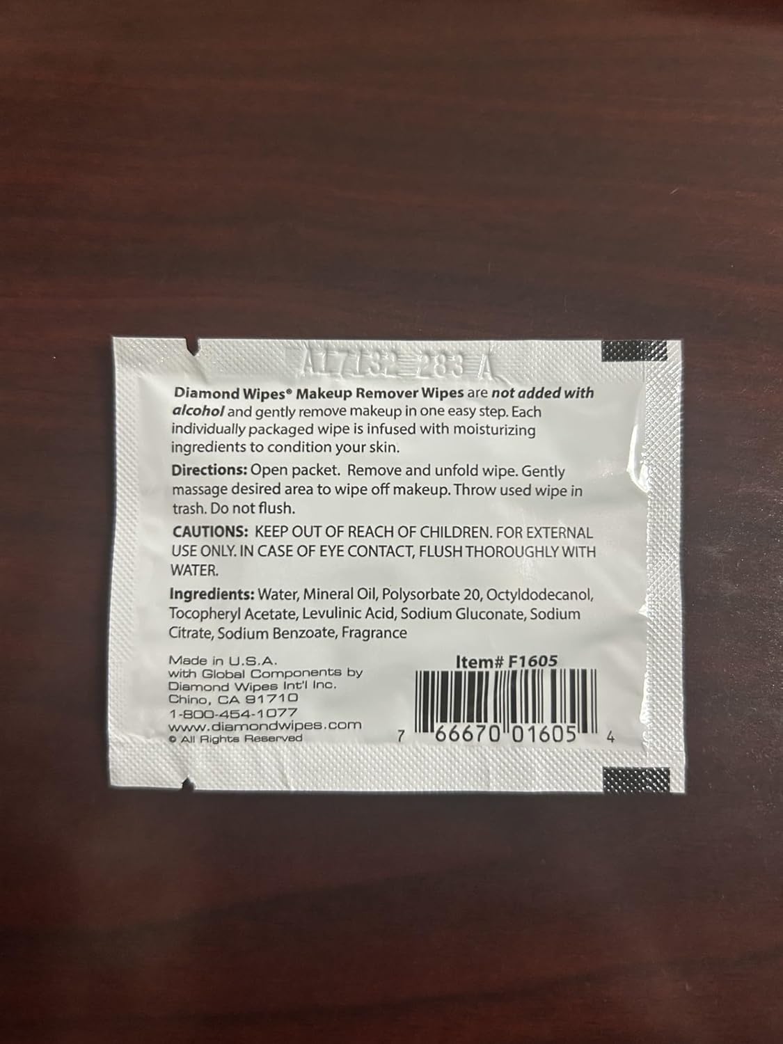 Diamond Wipes Toallitas limpiadoras faciales e impermeables, caja d...