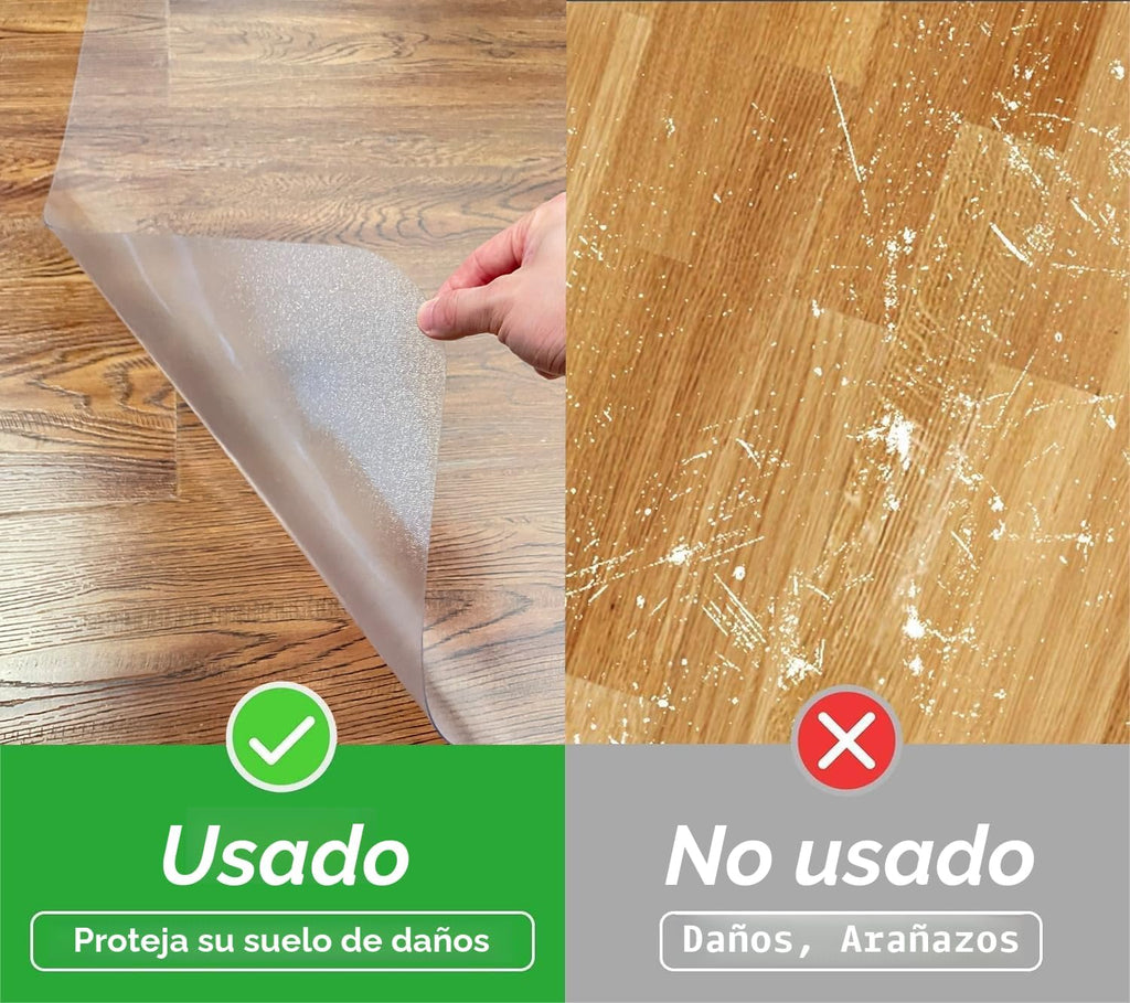 Lámpara Alfombrilla para silla de oficina para suelos de madera dura - 36"x47" Alfombrillas para silla de escritorio Protector de suelo para el hogar Resistente - Fácil de limpiar