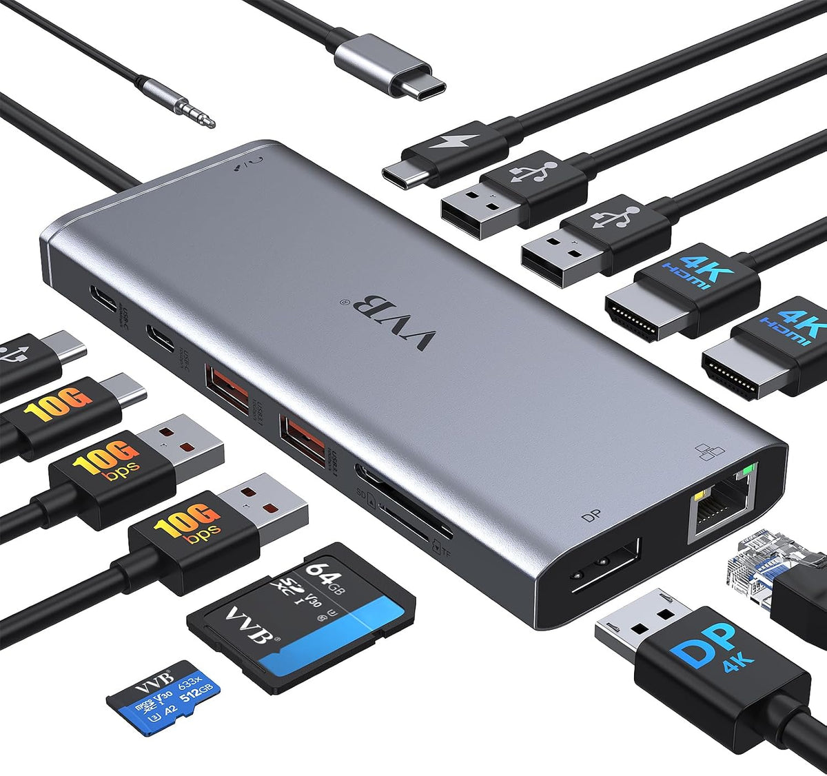 Estación de acoplamiento USB C para portátil con monitor dual HDMI...