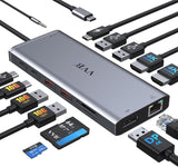 Estación de acoplamiento USB C para portátil con monitor dual HDMI...