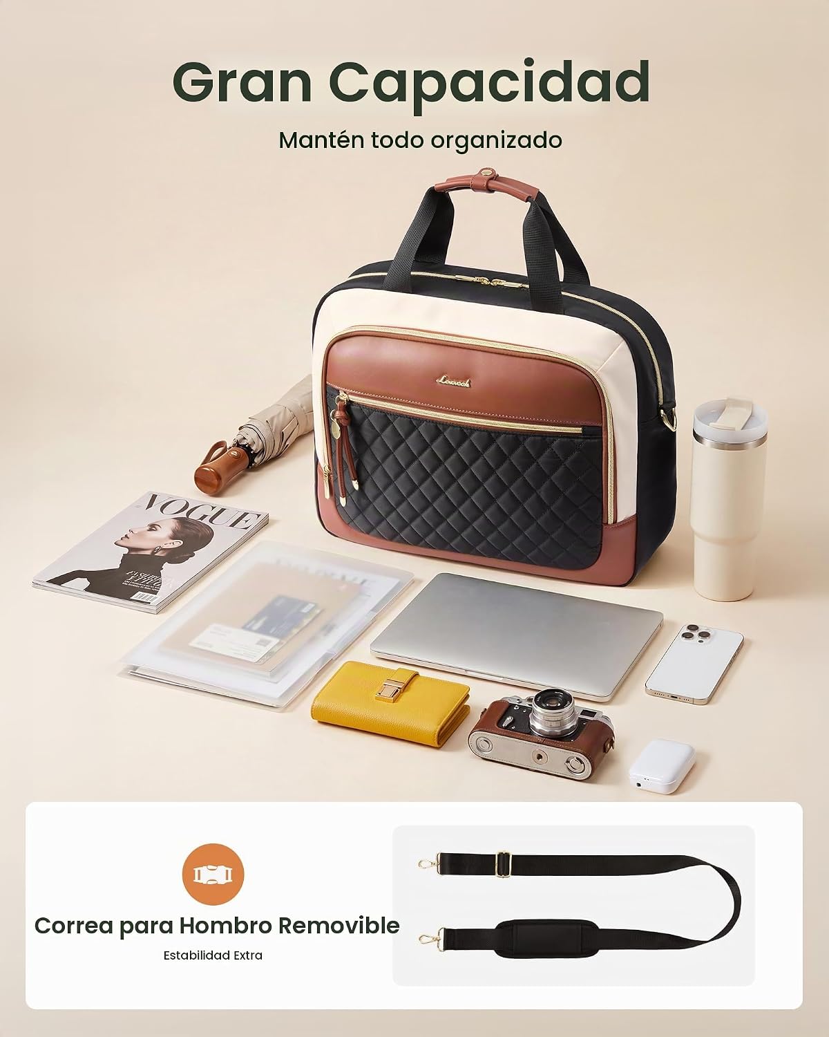 LOVEVOOK Maletín para ordenador portátil para mujer, bolsos de homb...