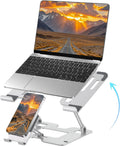 Soporte ergonómico 2 en 1 para teléfono portátil para escritorio, elevador ajustable, Blanco