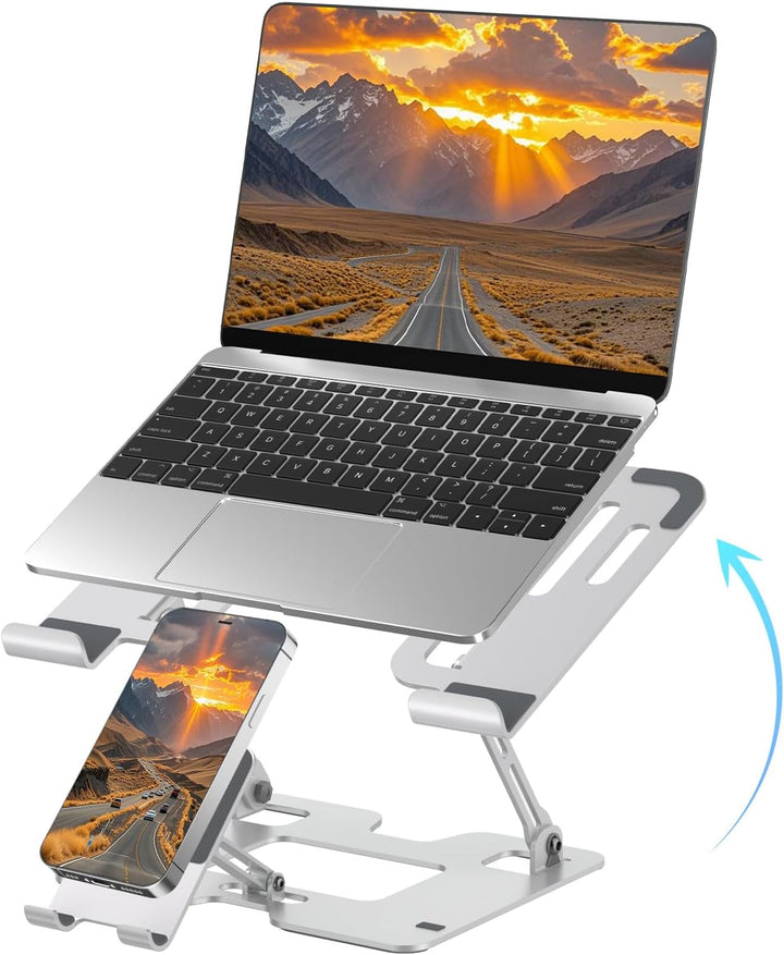 Soporte ergonómico 2 en 1 para teléfono portátil para escritorio, e...