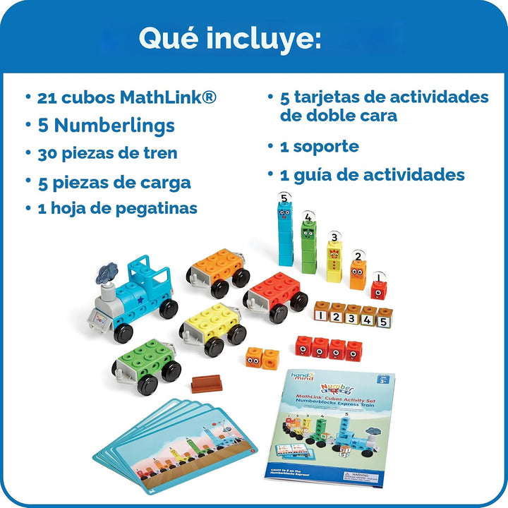 hand2mind Numberblocks Express Train MathLink Cubes Conjunto de Act...
