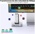 Yottamaster 9 en 1 Mac mini M6/M4 Pro Dock con ventilador de refrigeración