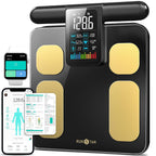 RunStar Báscula de 8 electrodos para peso corporal, mango de pantalla a