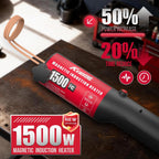 Calentador de inducción 1500W 110V Eliminación de pernos Herramienta de calentamiento por inducción magnética manual con 12 bobinas para quitar tornillos oxidados, Rojo