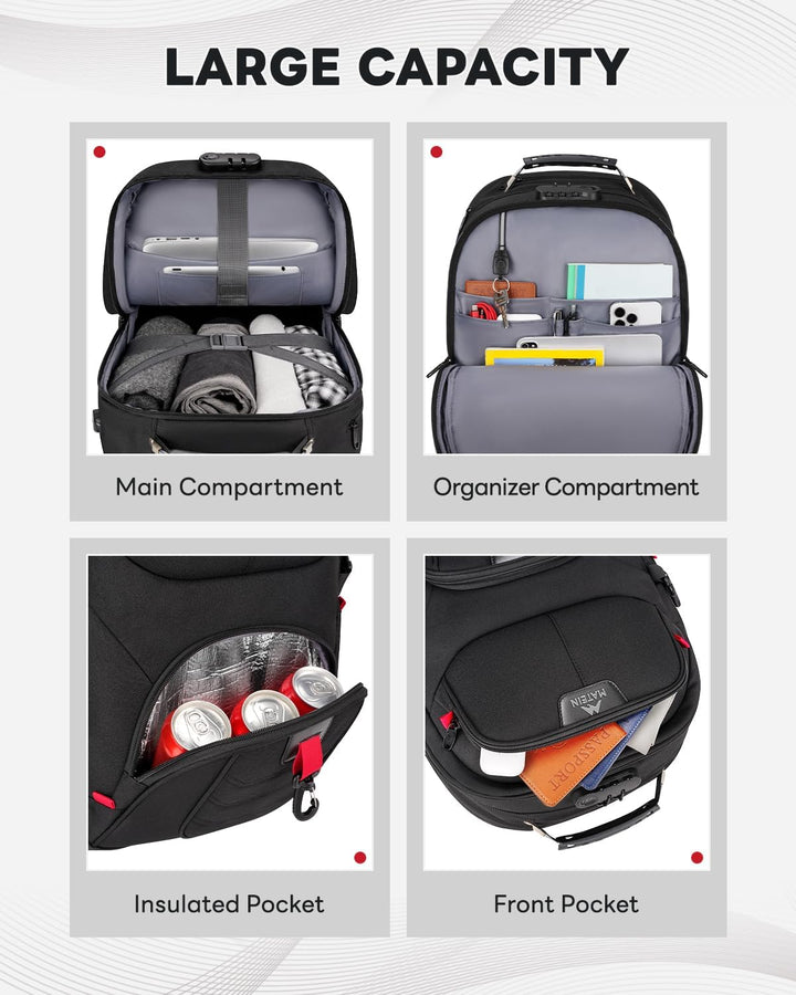 MATEIN Bolso rodante con ruedas, mochila rodante extra grande de 17...