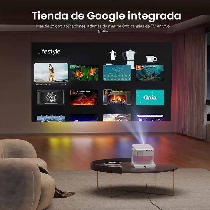 Proyector para exteriores 4K [Google TV integrado\/soporte giratori...
